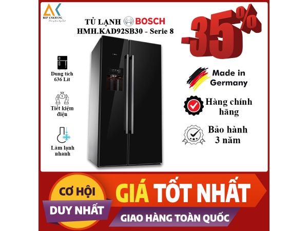 TỦ LẠNH 2 CÁNH SIDE BY SIDE HMH.KAD92SB30